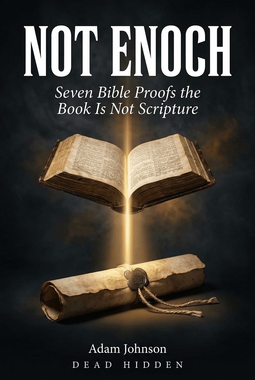 Not Enoch: Seven Bible Proofs the Book Is Not Scripture, by Adam Johnson, Dead Hidden. Cover.