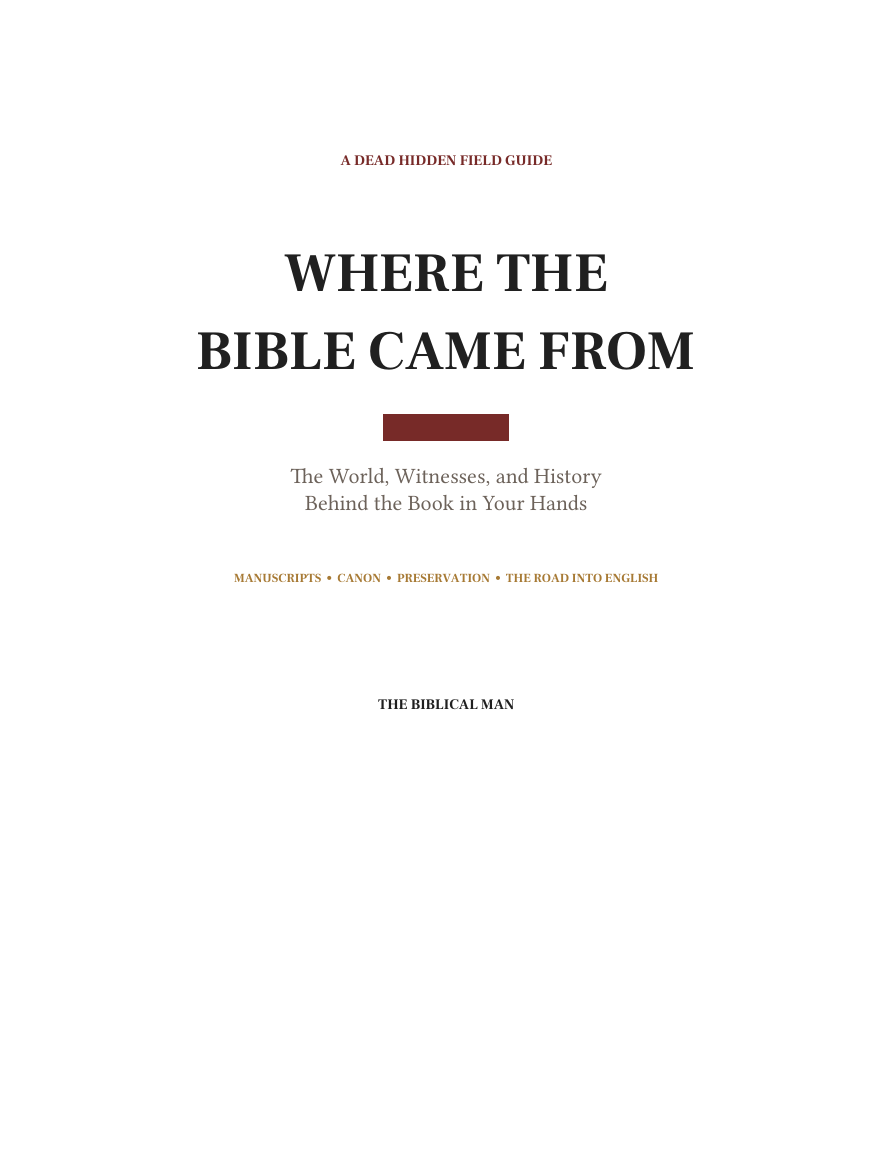 Where the Bible Came From cover